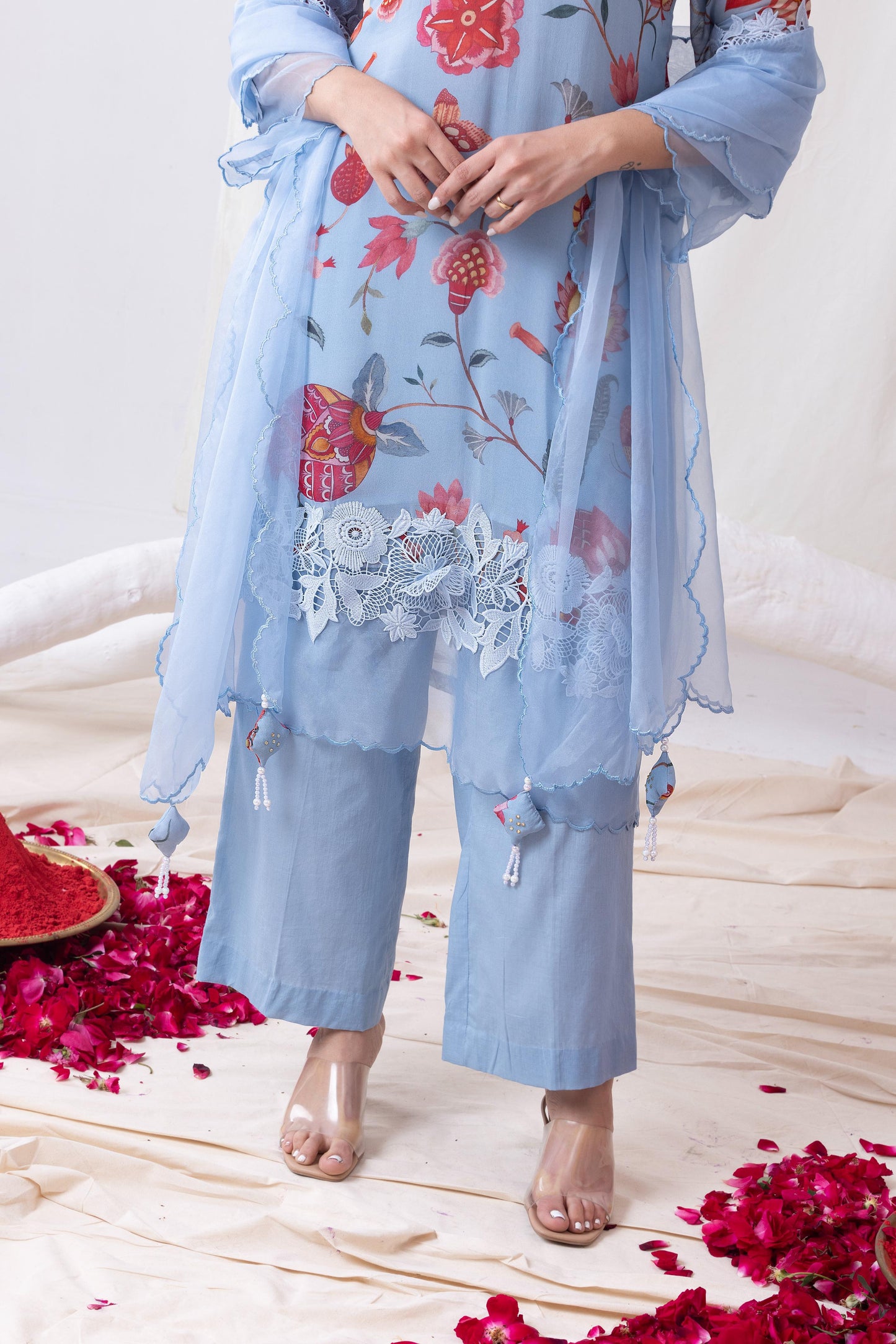 Neelkamal- Powder blue Kurta Set