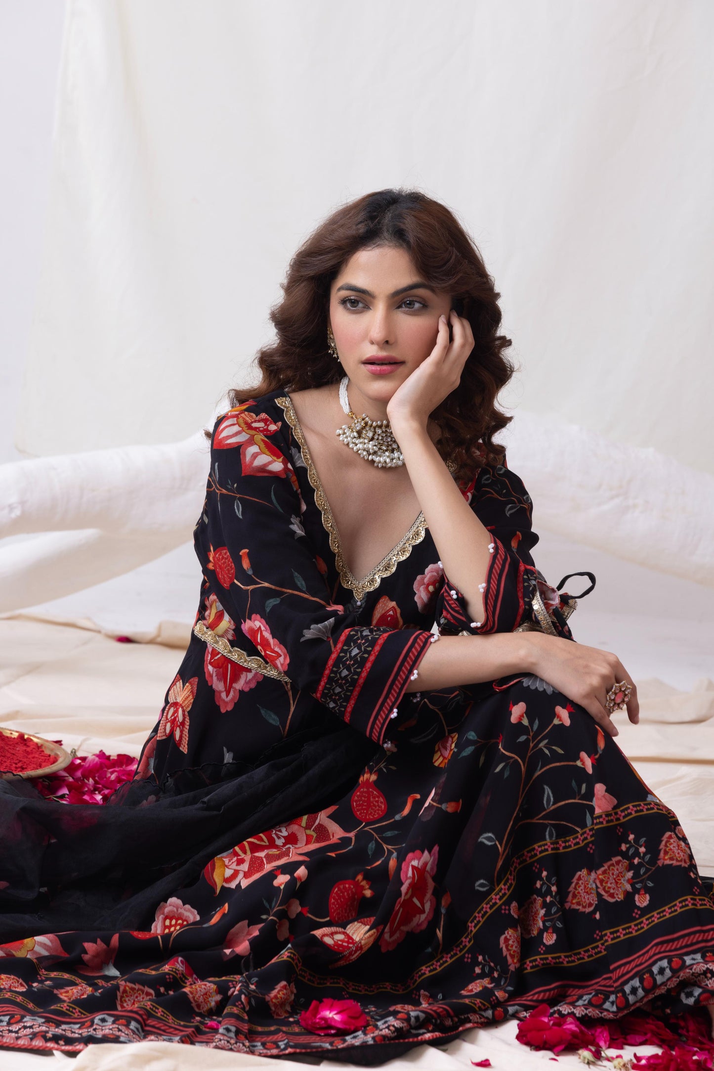 Bahar- Black Anarkali Set