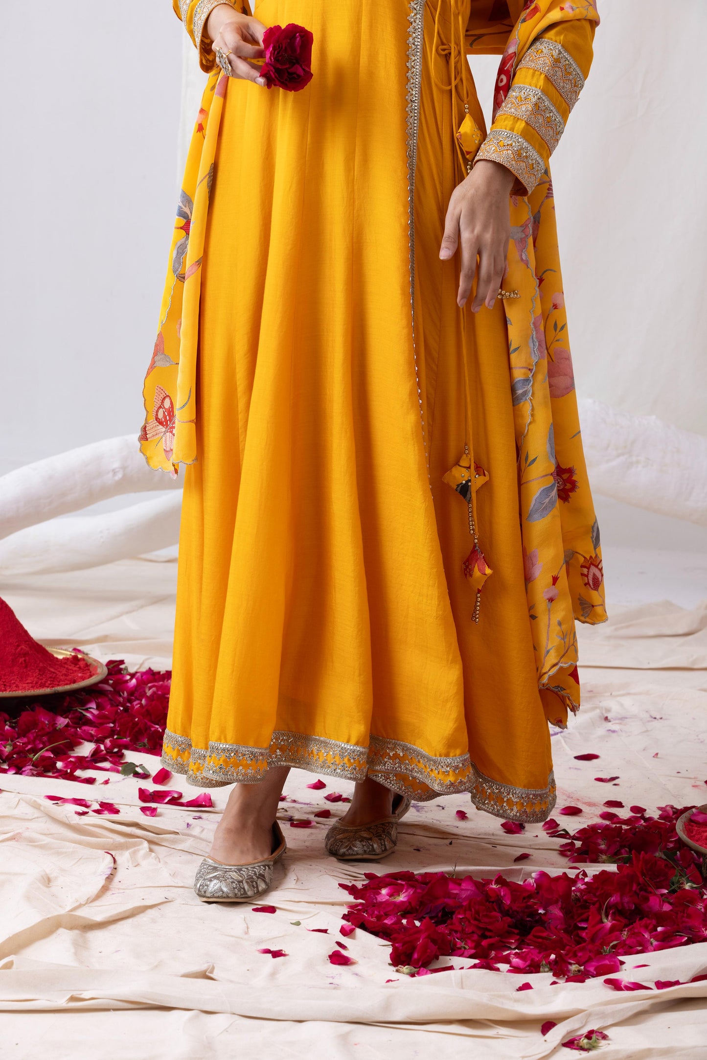 Surmai- Yellow Anarkali Set