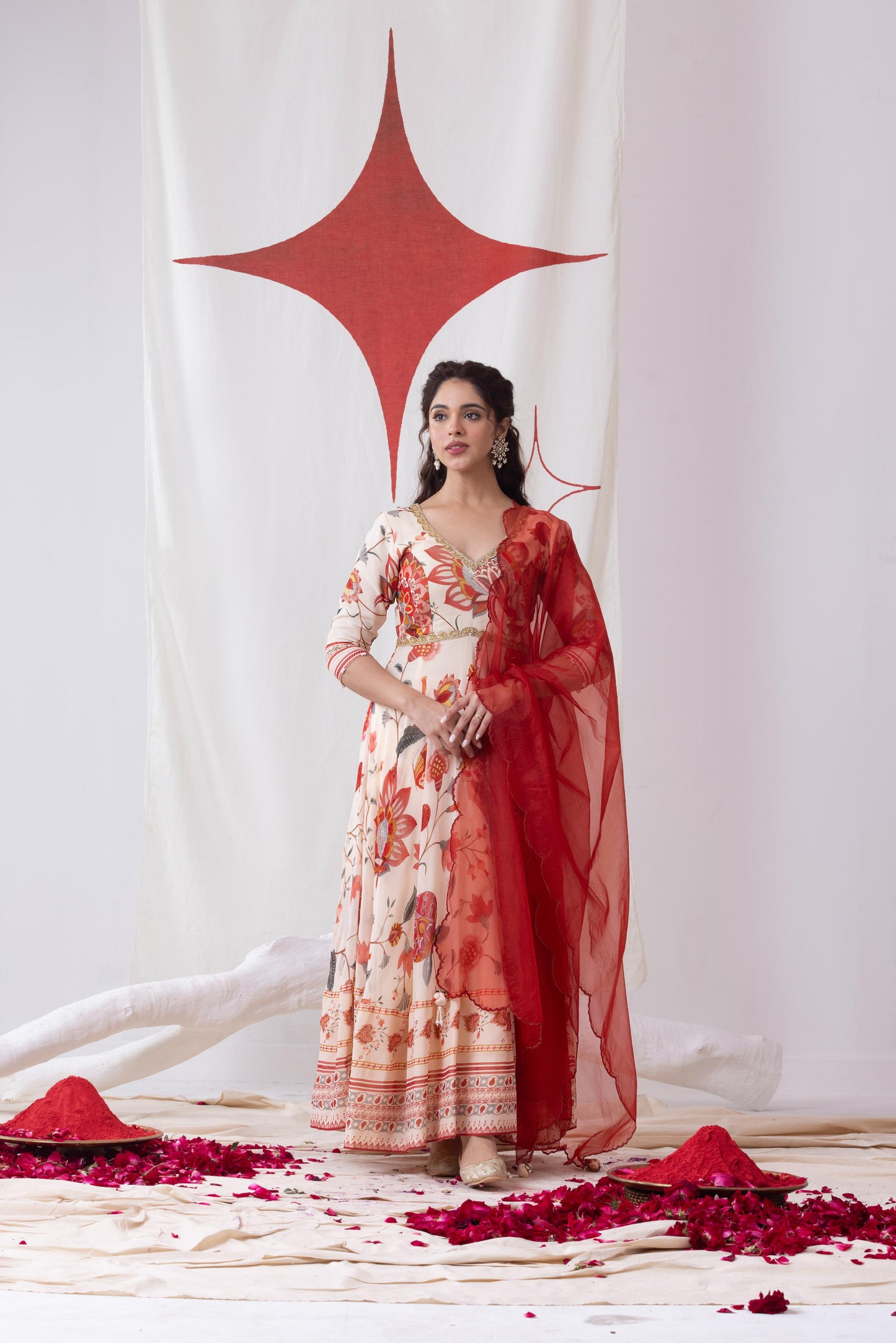 Mogra-Off-White Anarkali Set