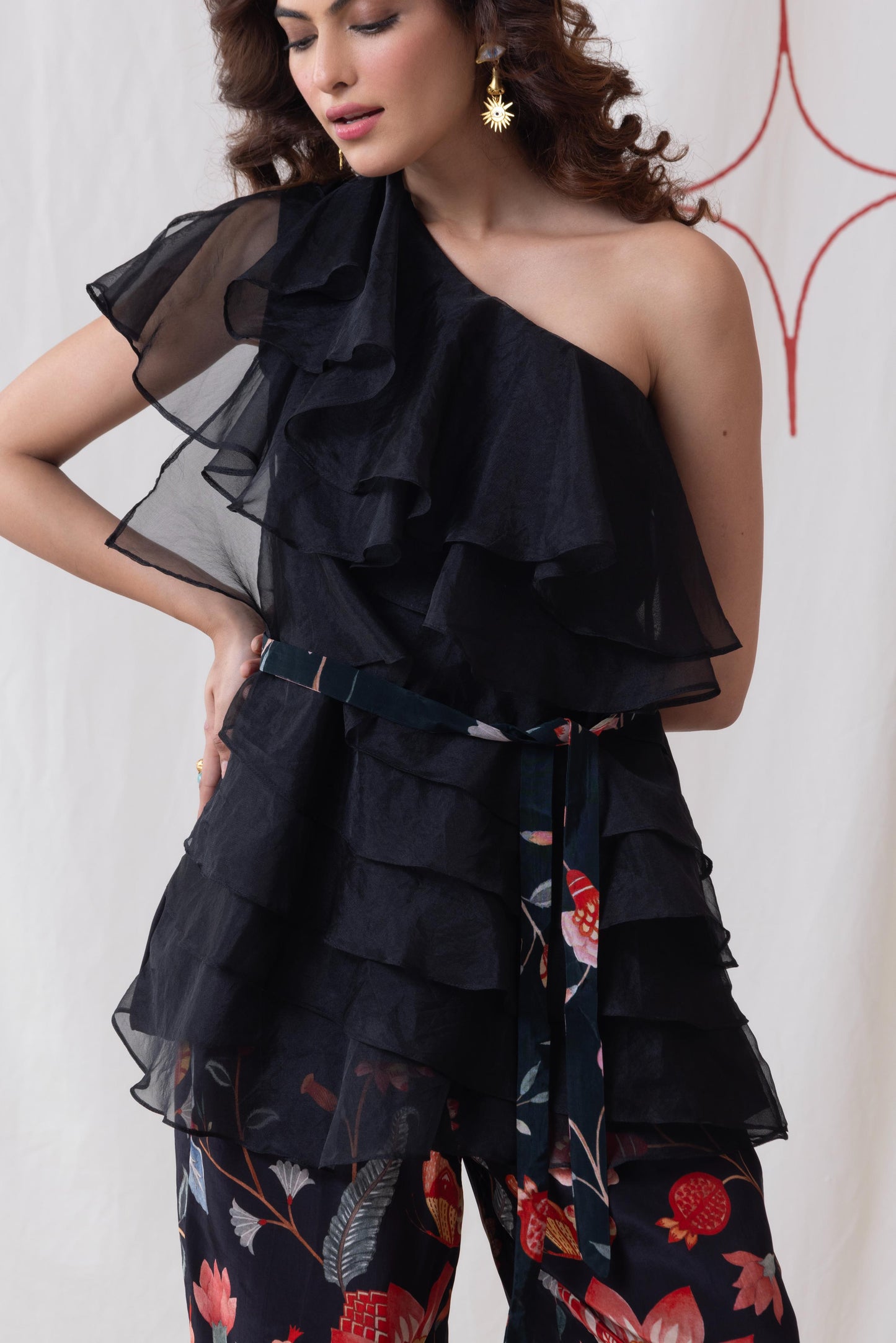 Leher- Ruffle Coord Set