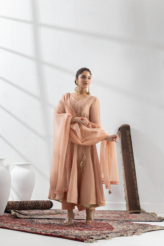 Pranavi - Peach Anarkali Set