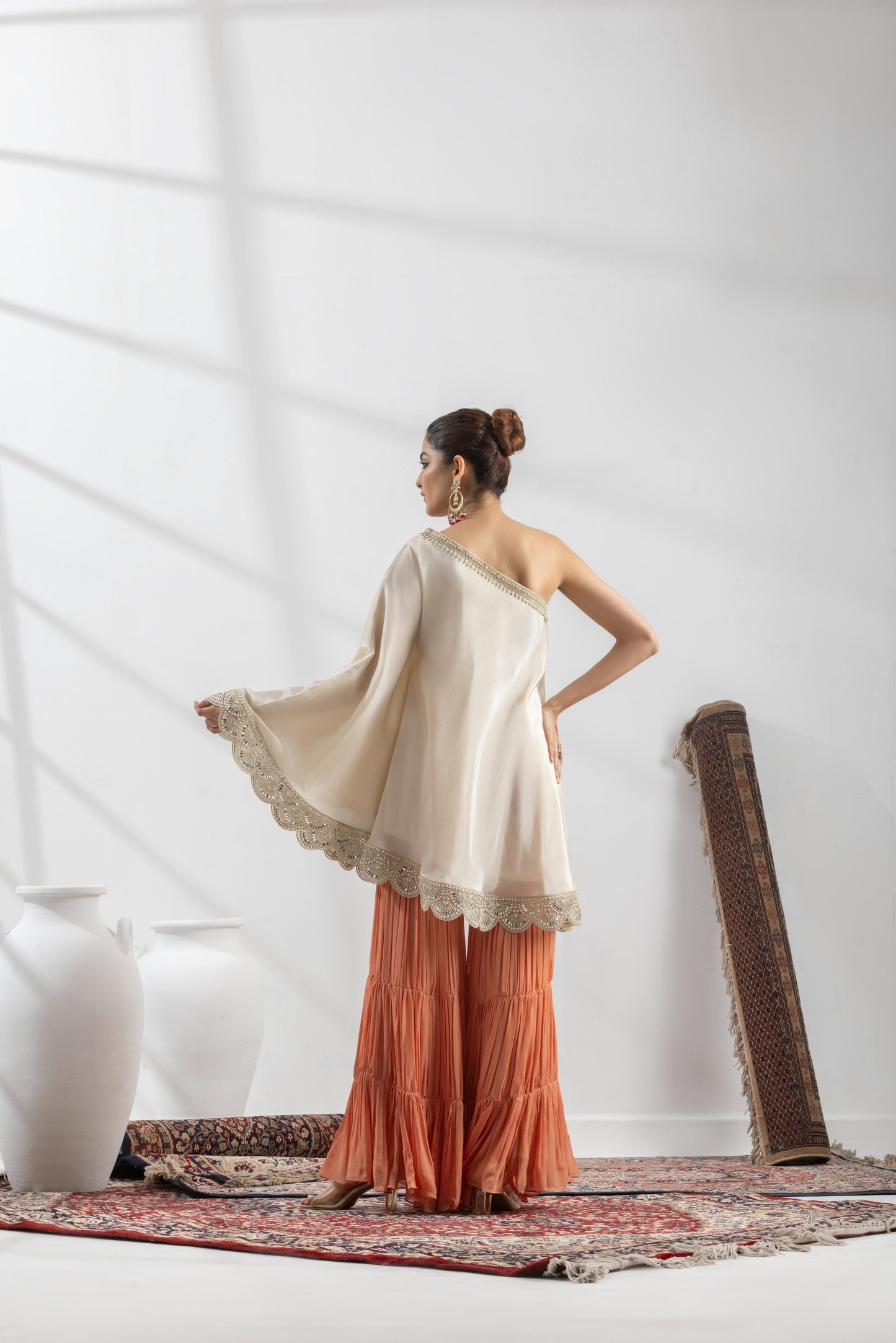 Rishu Lamba in Mihira- Off-Shoulder Garara Set