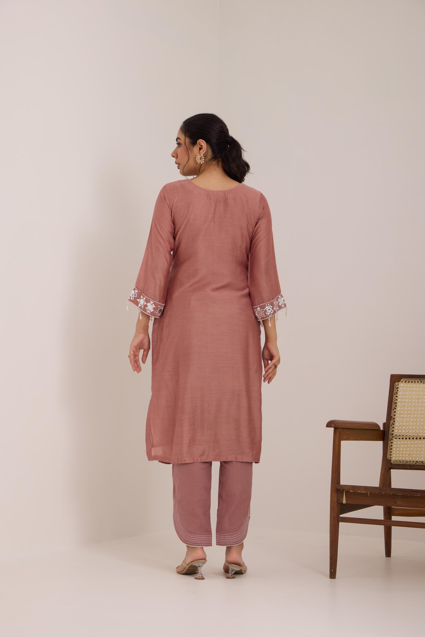 Lisha- Rose Pink Mul Suit set