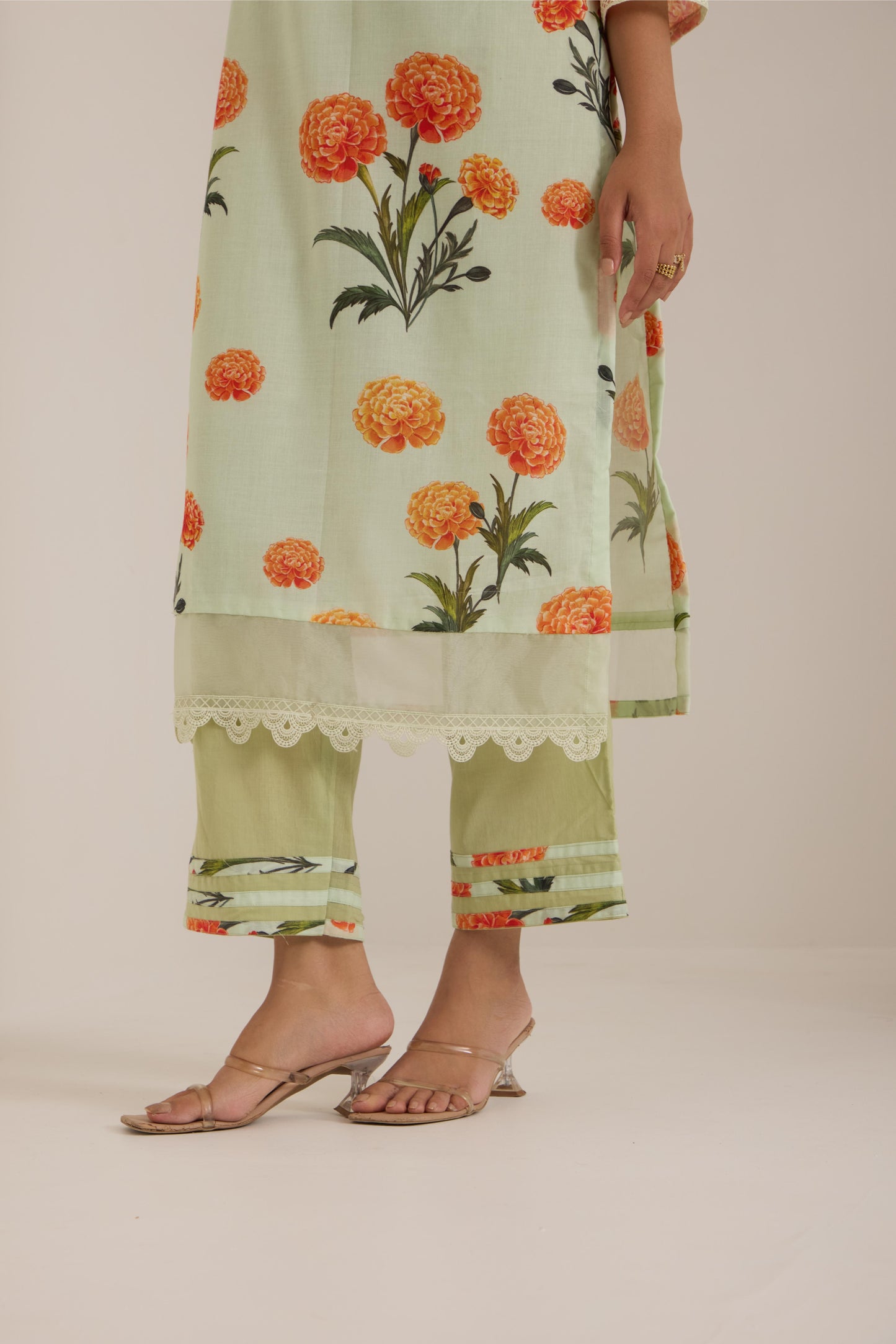 Ashni- Green Cotton suit set