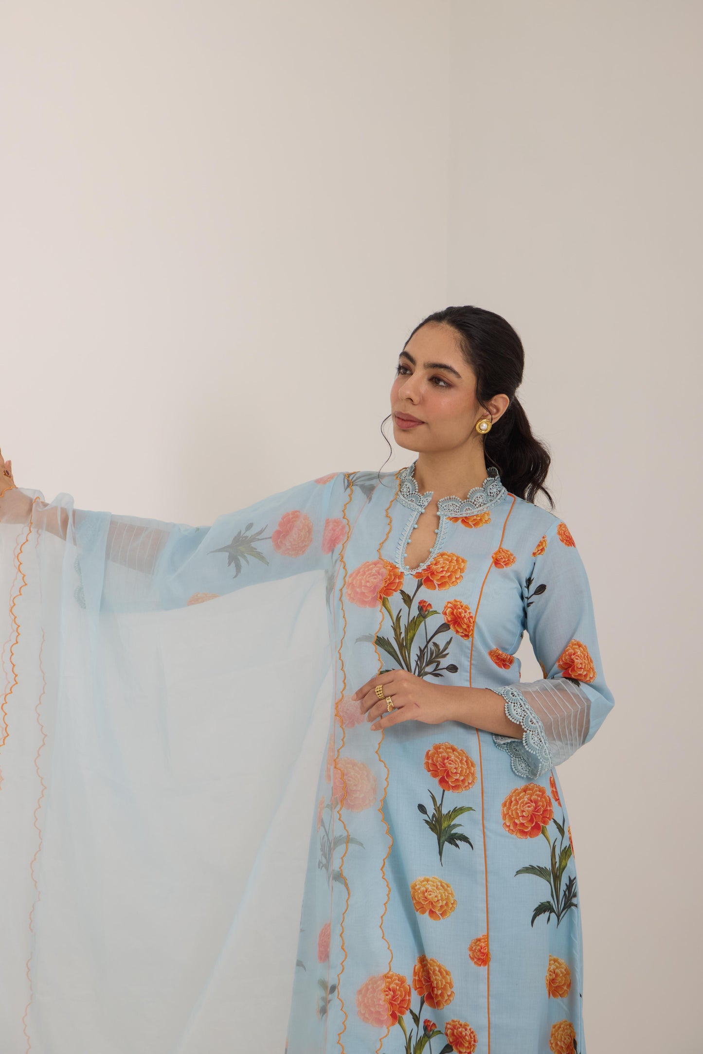 Asmani Blue Cotton Suit