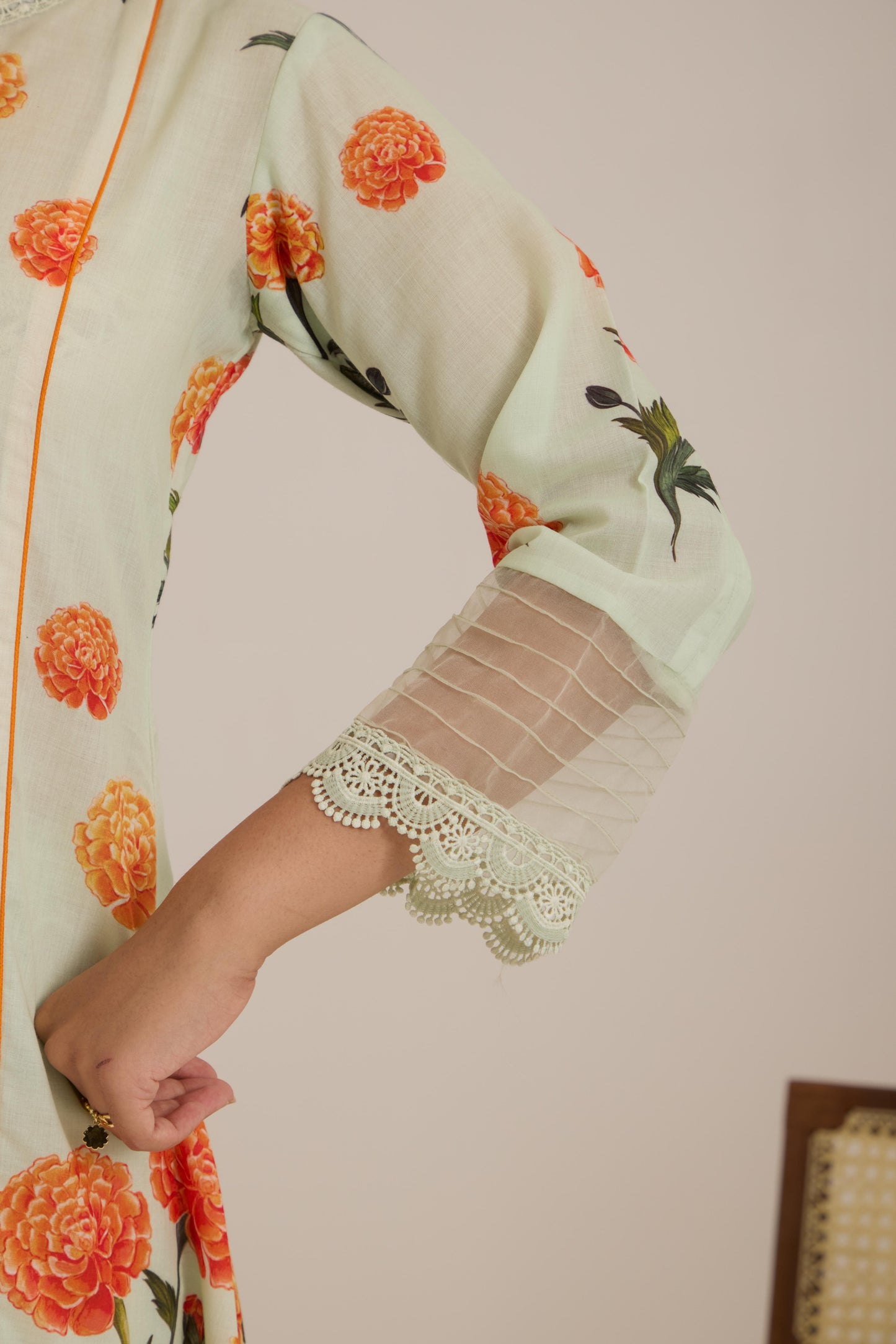 Saaya-Green Cotton suit set