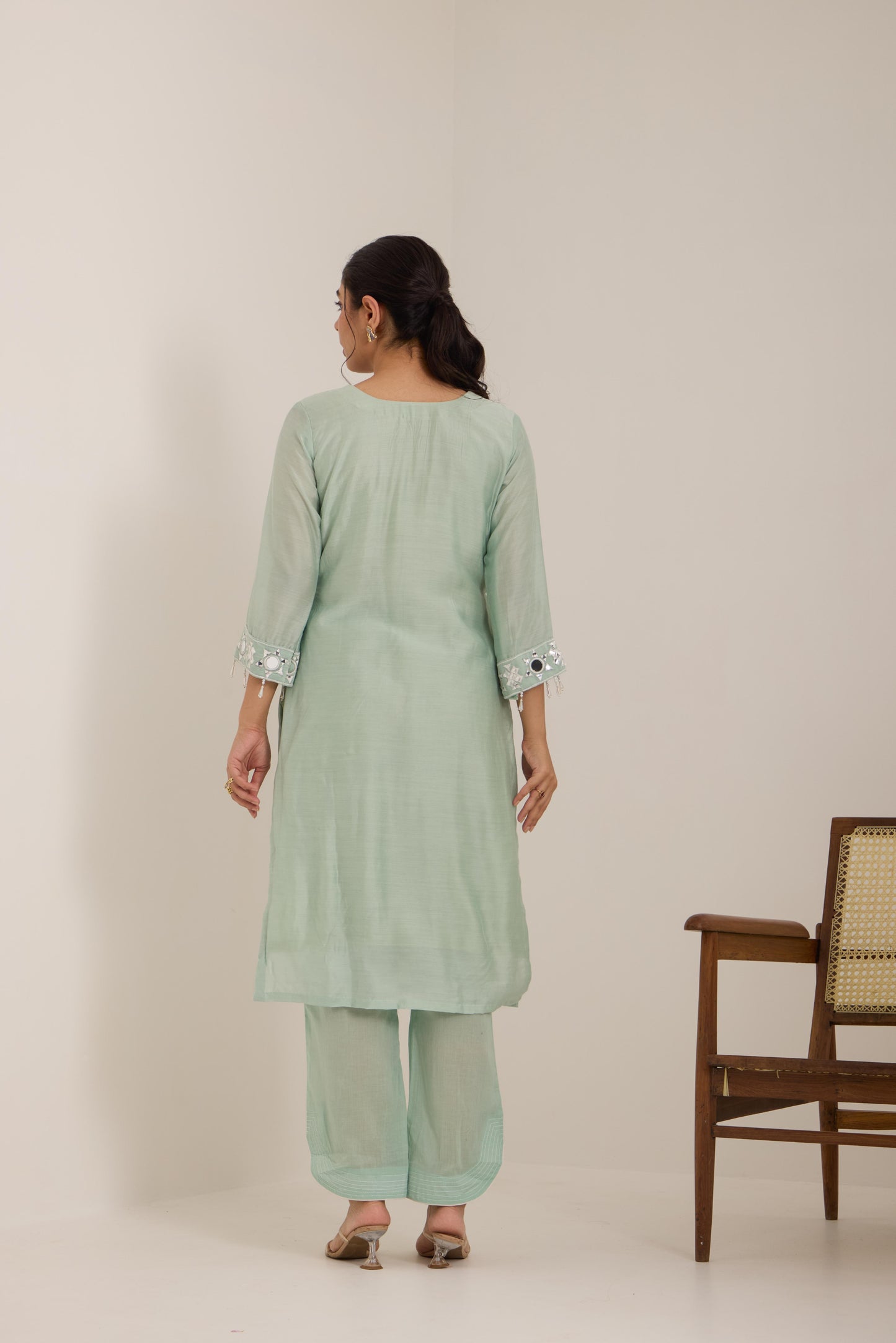 Tara- Mint green Mul Suit set