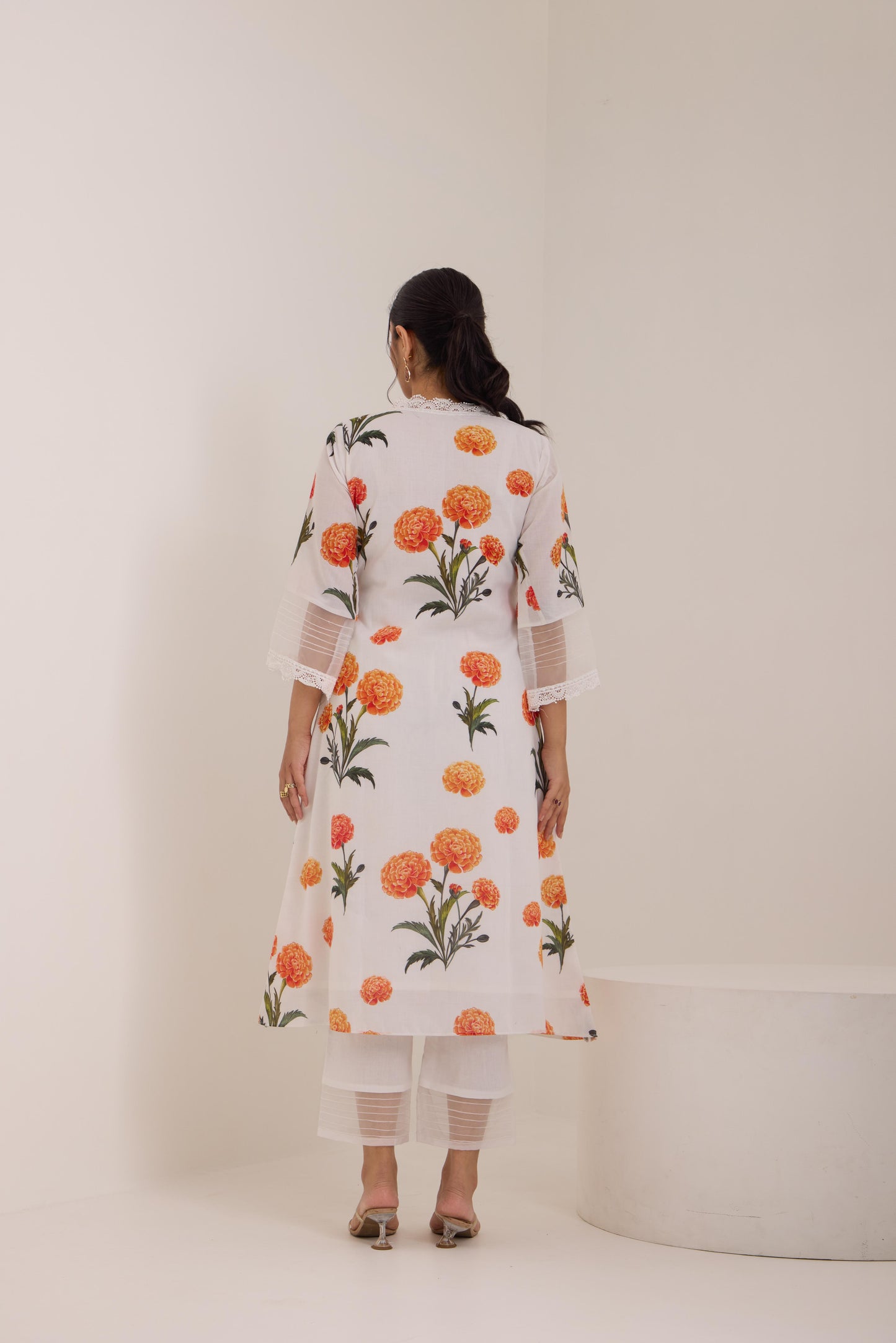 Falak White Cotton suit set