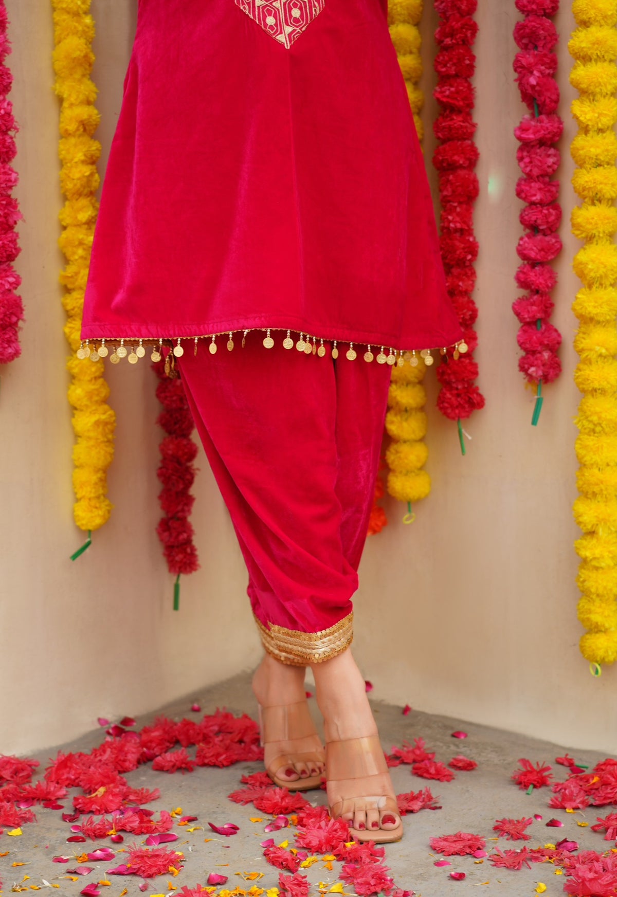 ZOYA-ENSEMBLE COORDONNÉ EN VELOURS VIOLET