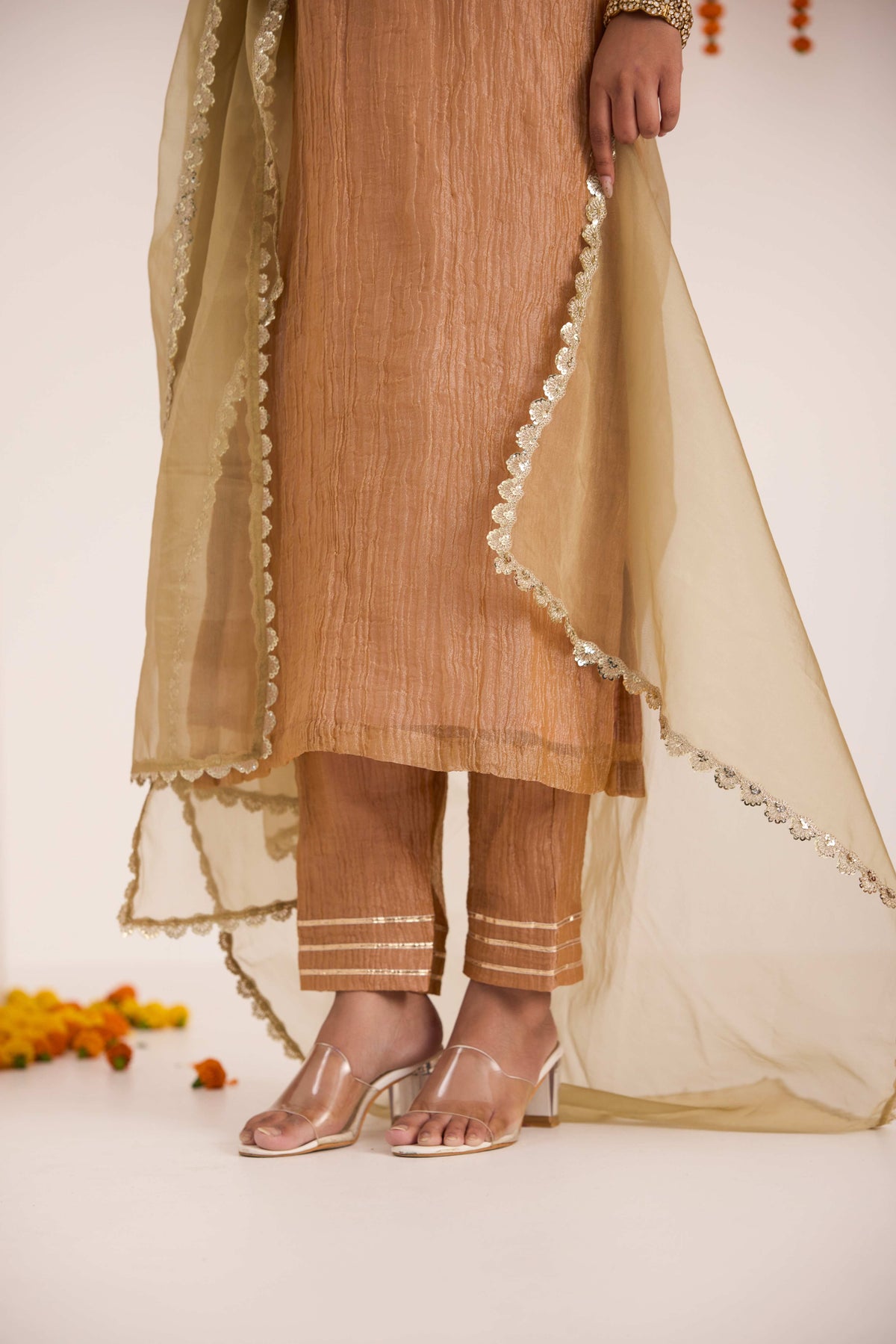 Shriya Crushed Tissue Suit set