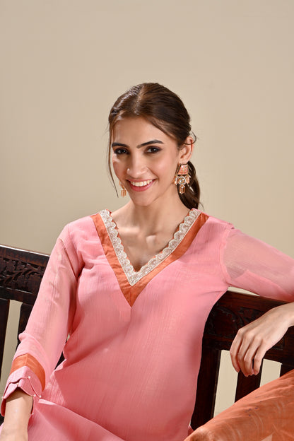 Ankita singh in Fiza- Blush Peach Suit Set
