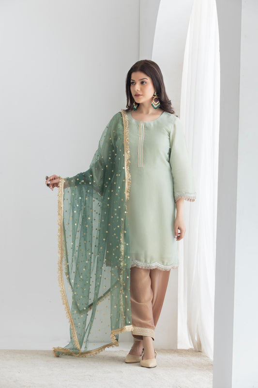 طقم بدلة كاليدار باللون البني الفول السوداني من براكريتي