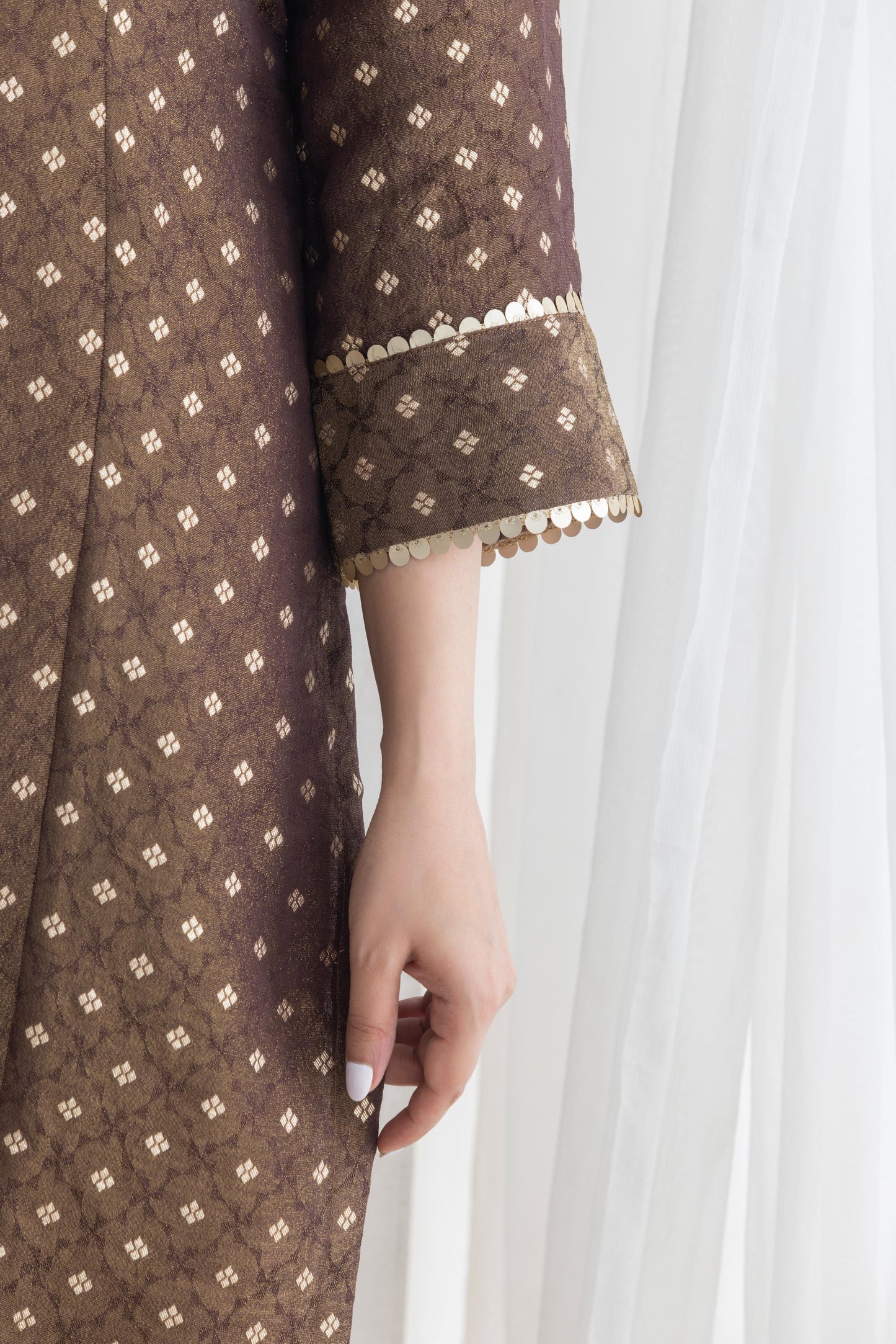 Saina- Brown Banarsi Tissue Suit Set