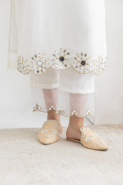 Anura -White Mirror Emb Suit Set