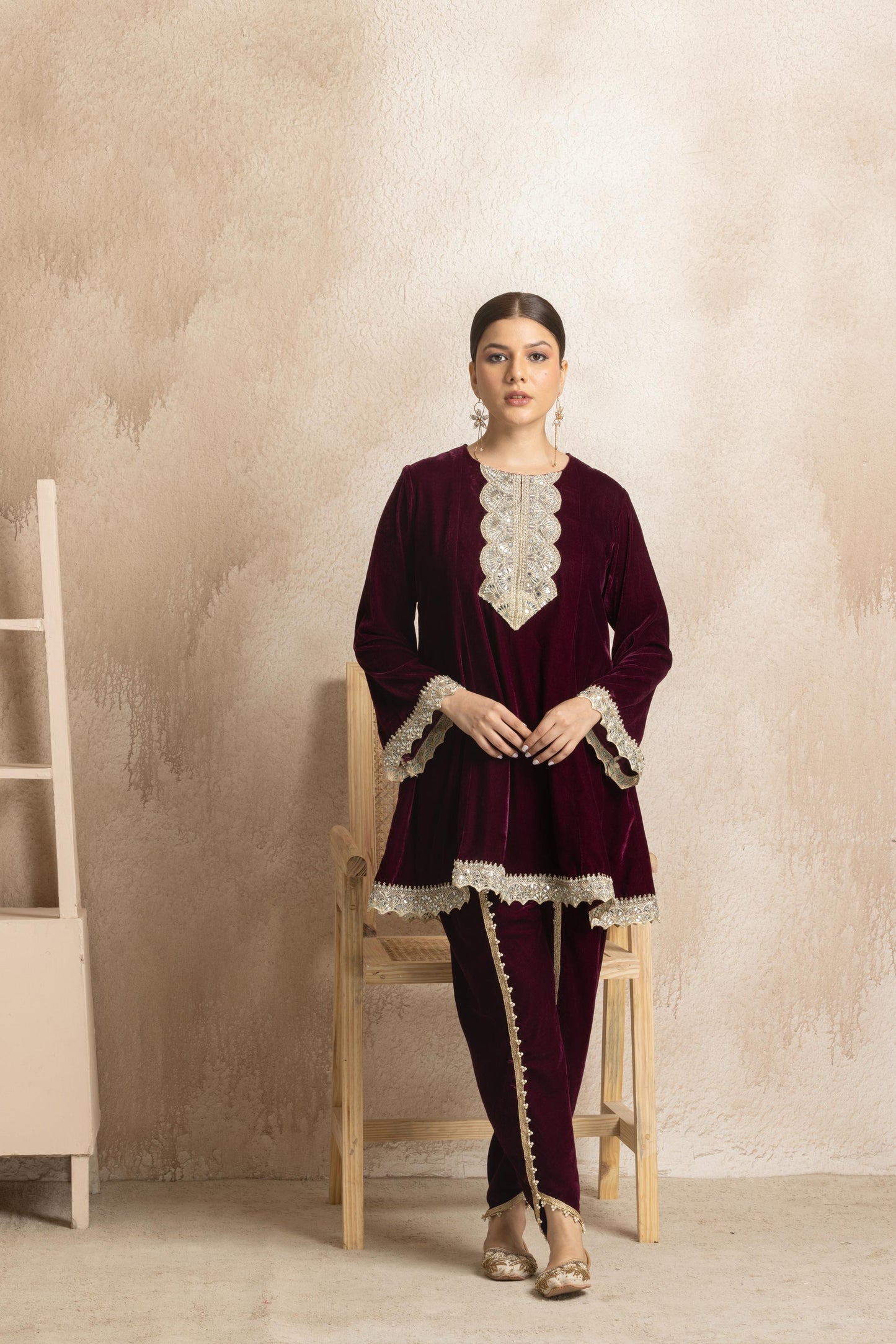 Ragini - Peplum Velvet Coord Set
