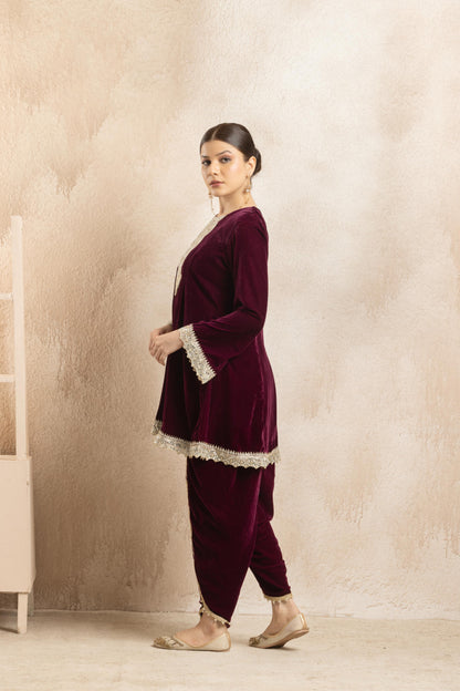 Ragini - Peplum Velvet Coord Set