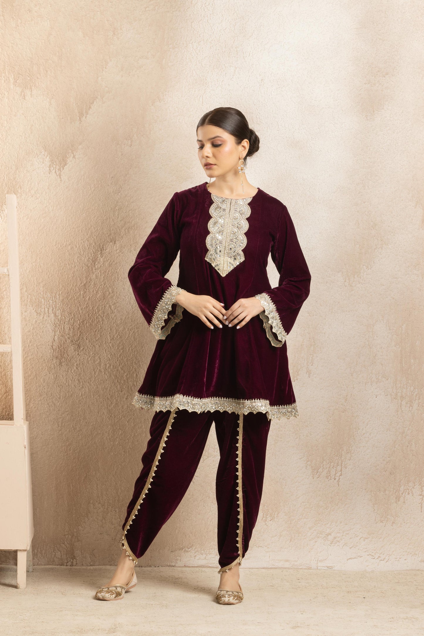 Ragini - Peplum Velvet Coord Set