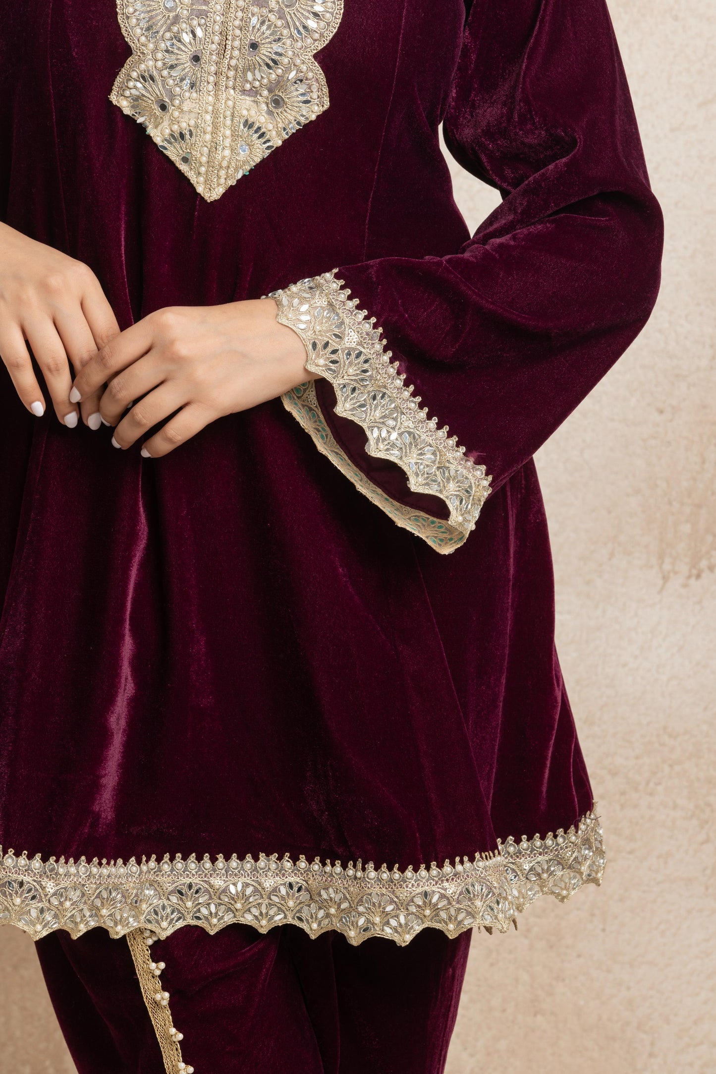 Ragini - Peplum Velvet Coord Set