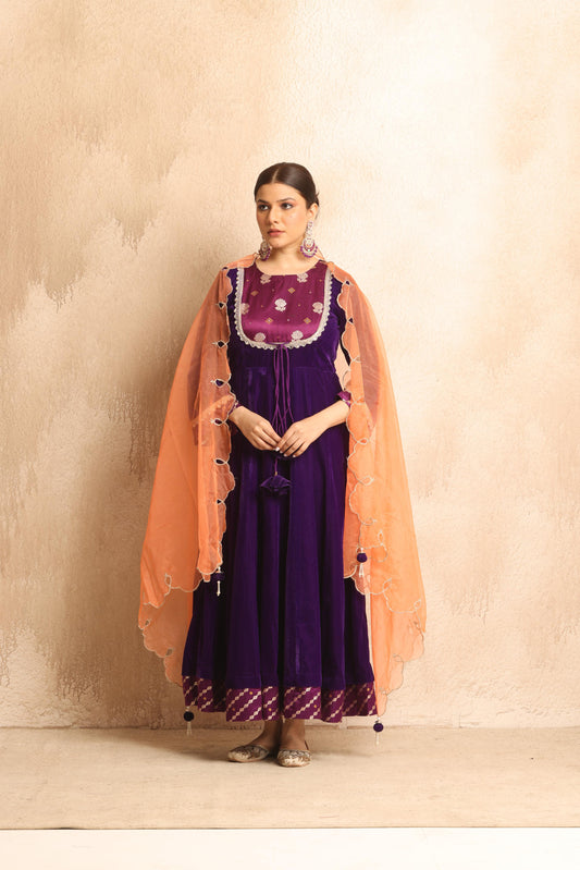 Saraswati- Anarkali Velvet set