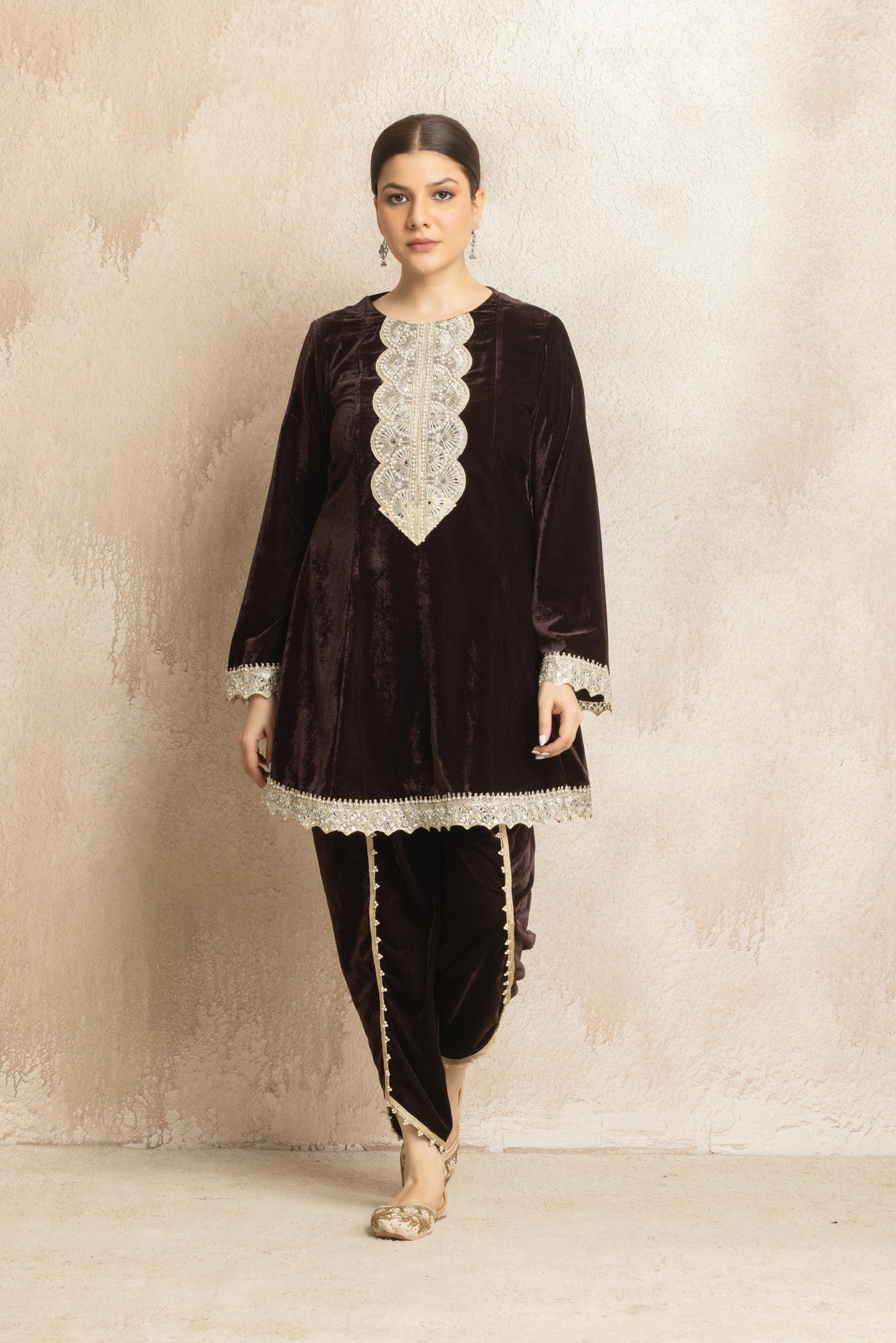 Kashika - Peplum Velvet Coord Set