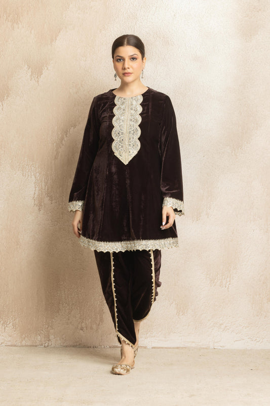 Kashika - Peplum Velvet Coord Set