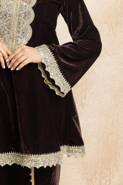 Kashika - Peplum Velvet Coord Set