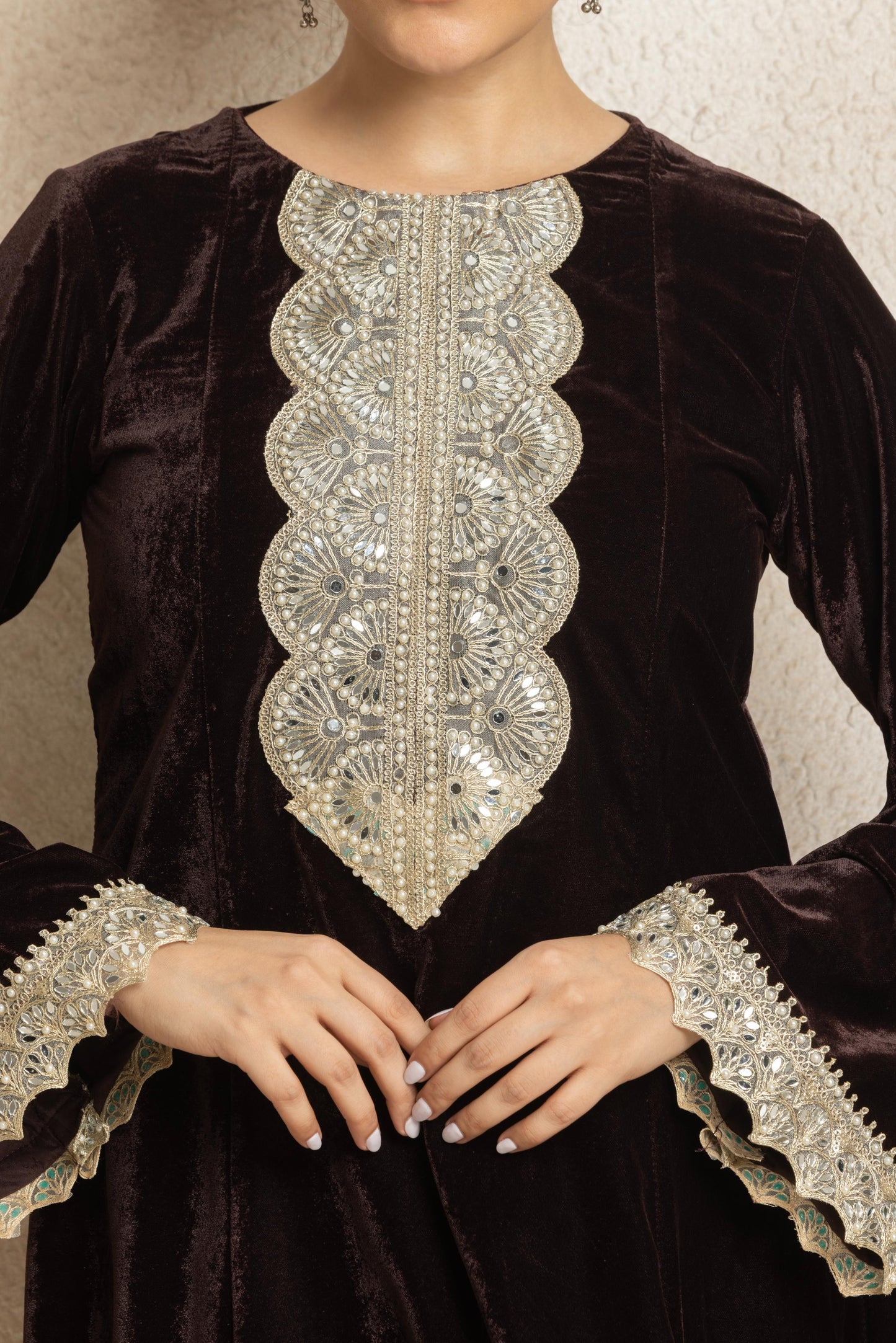 Kashika - Peplum Velvet Coord Set