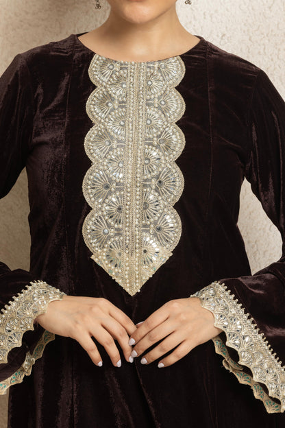 Kashika - Peplum Velvet Coord Set
