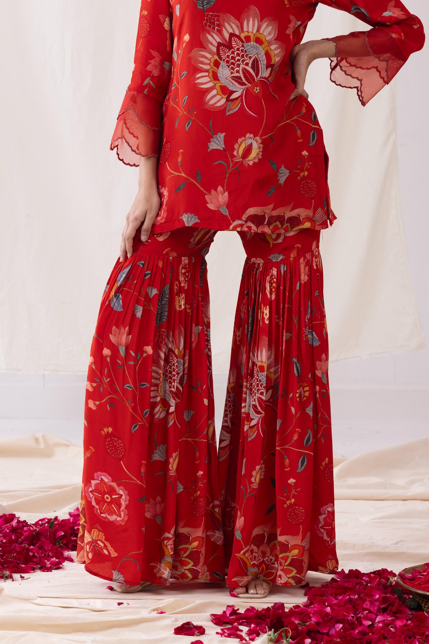 Ishq- Red Sharara suit set