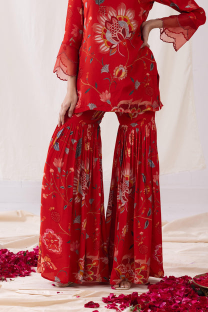 Ishq- Red Garara suit set