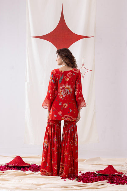 Ishq- Red Garara suit set