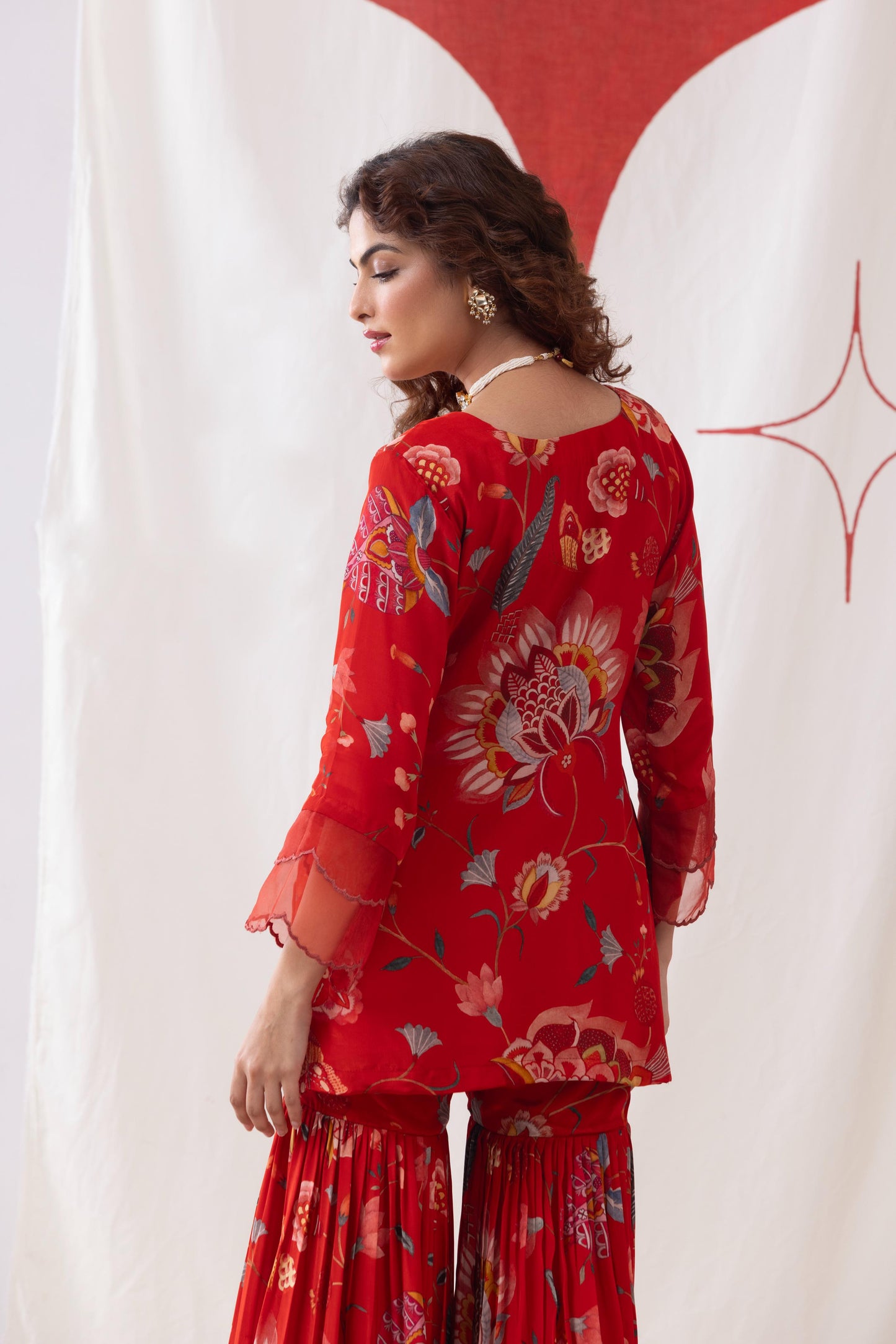 Ishq- Red Sharara suit set