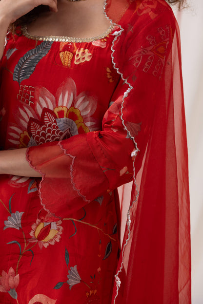 Ishq- Red Garara suit set