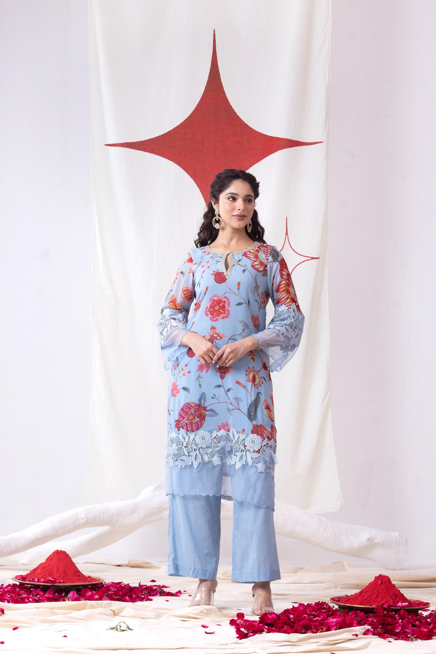 Neelkamal- Powder blue Kurta Set