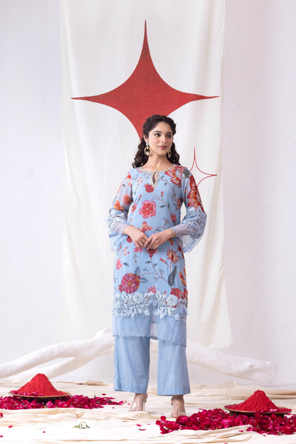 Neelkamal- Powder blue Kurta Set