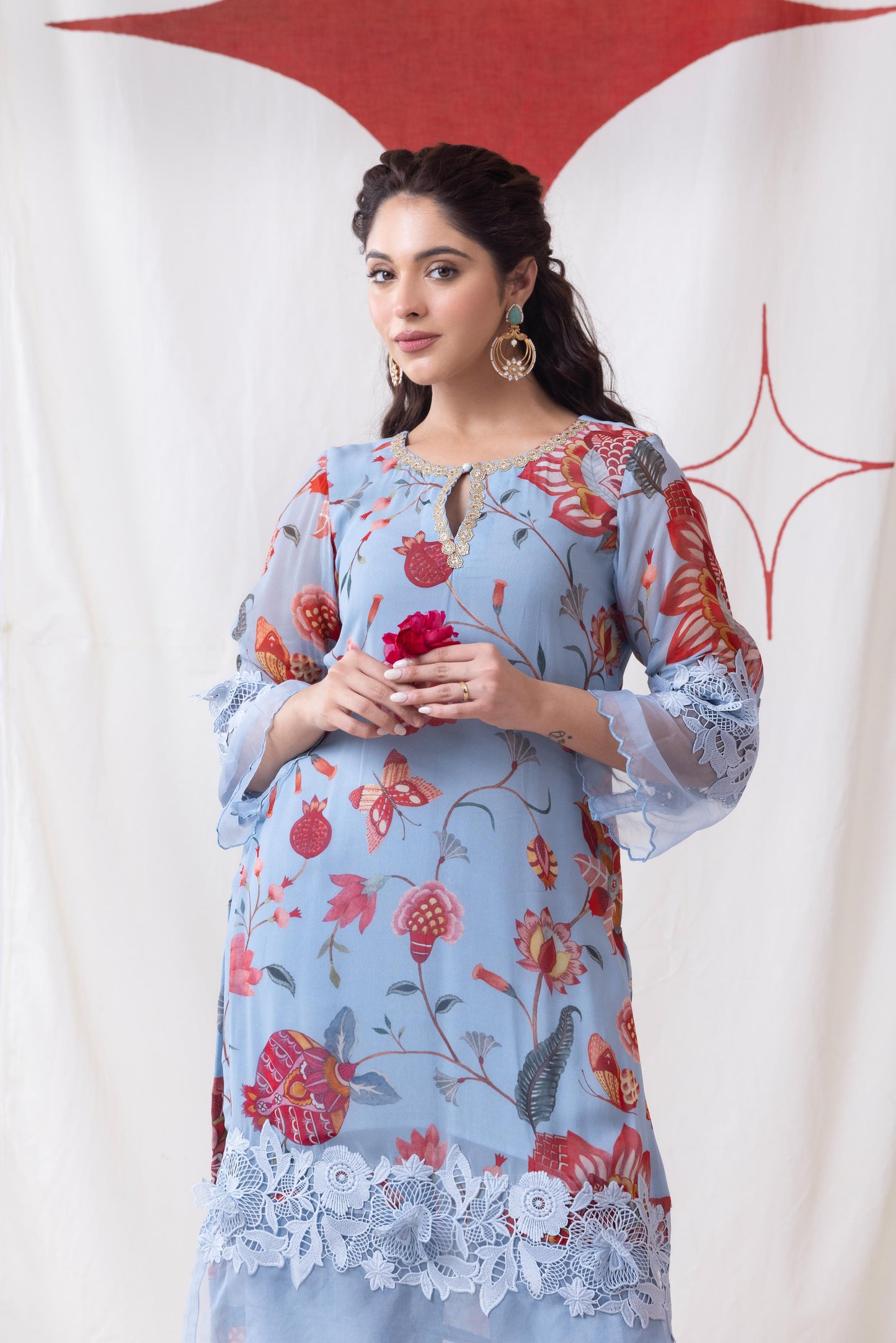 Neelkamal- Powder blue Kurta Set
