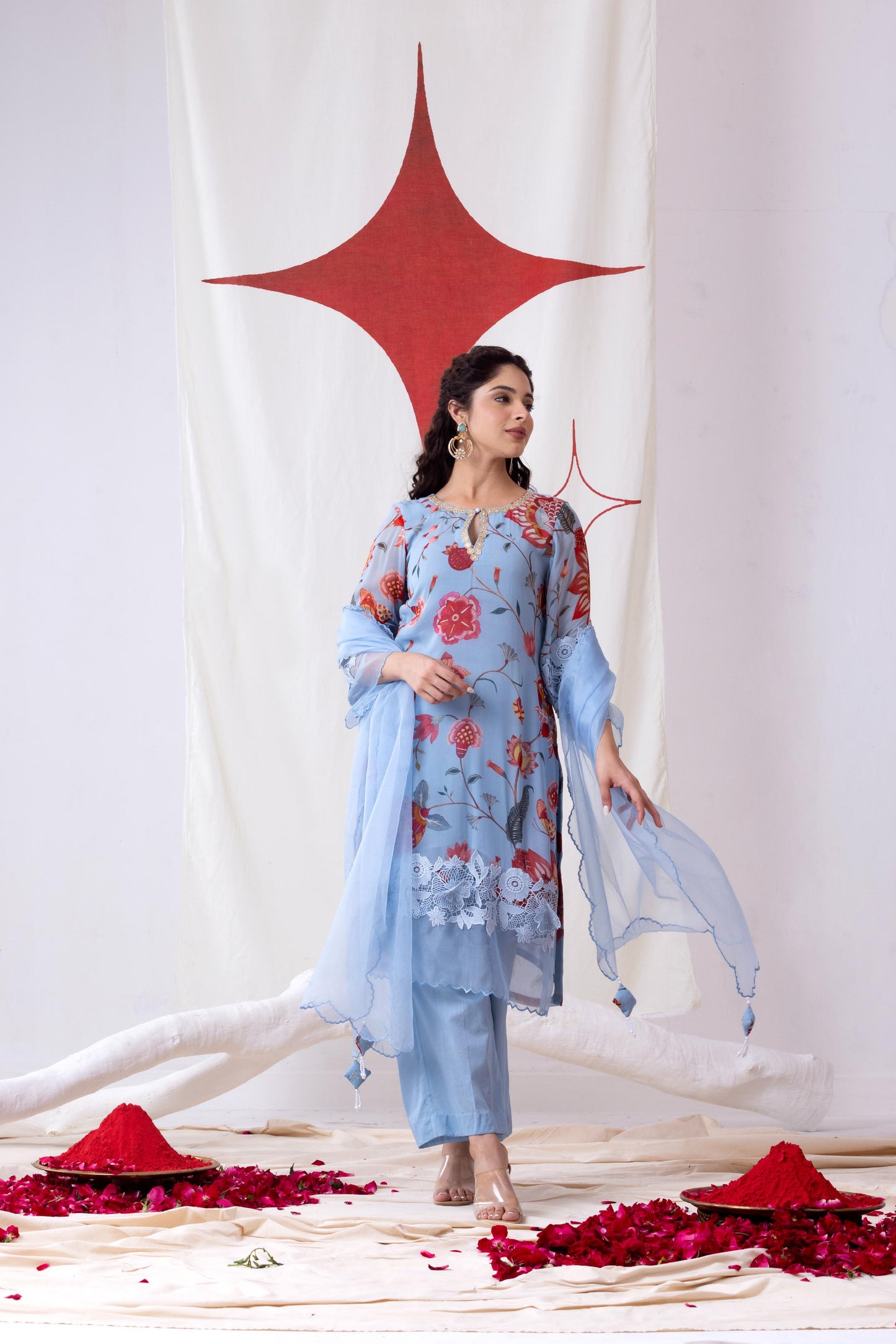 Neelkamal- Powder blue Kurta Set