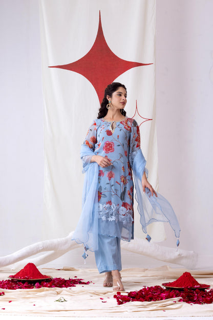 Neelkamal- Powder blue Kurta Set