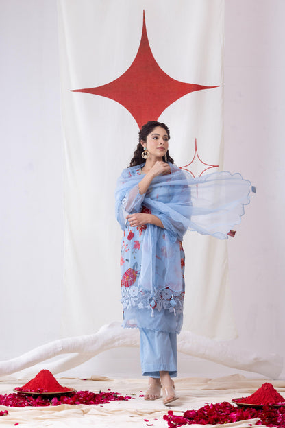 Neelkamal- Powder blue Kurta Set