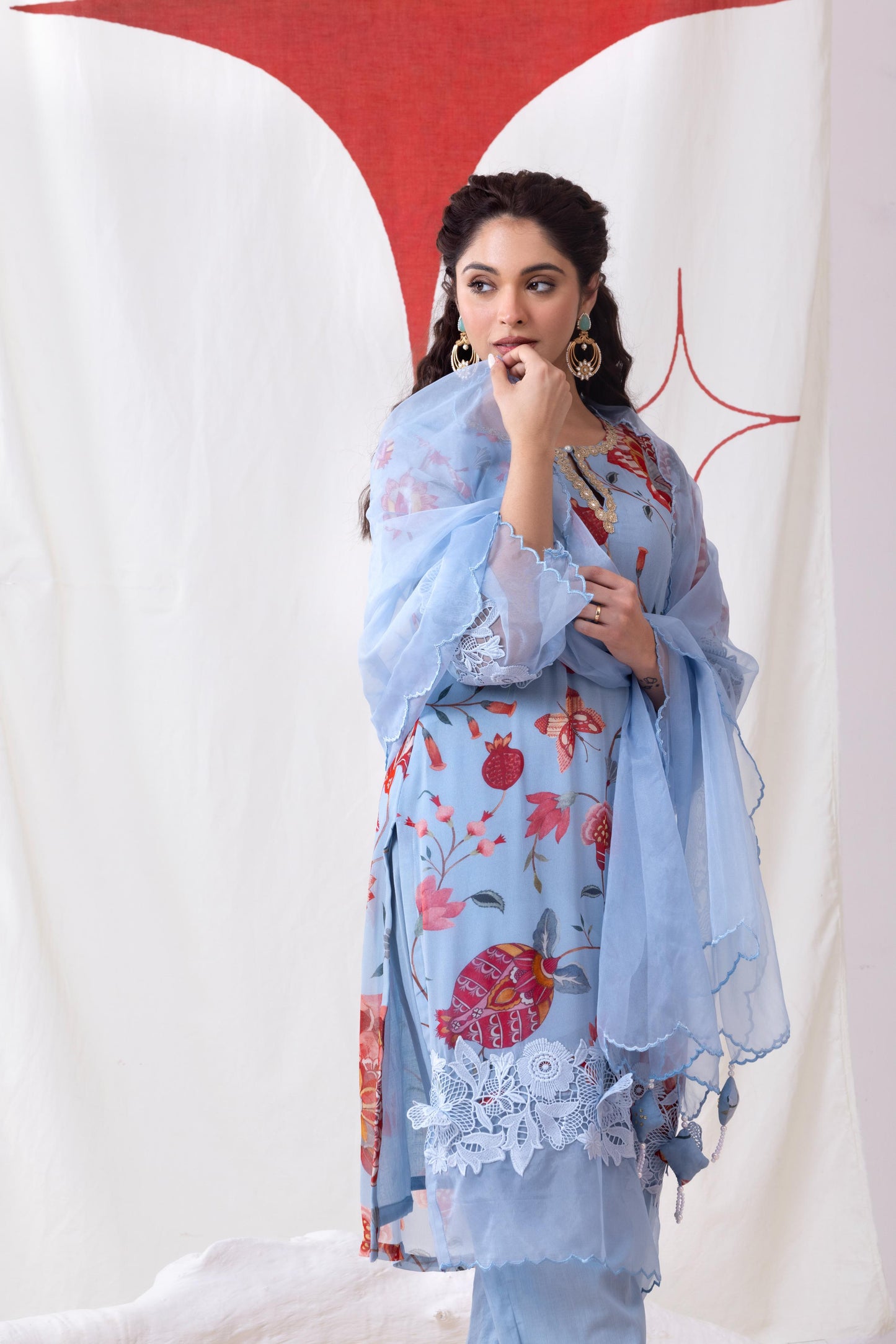 Neelkamal- Powder blue Kurta Set