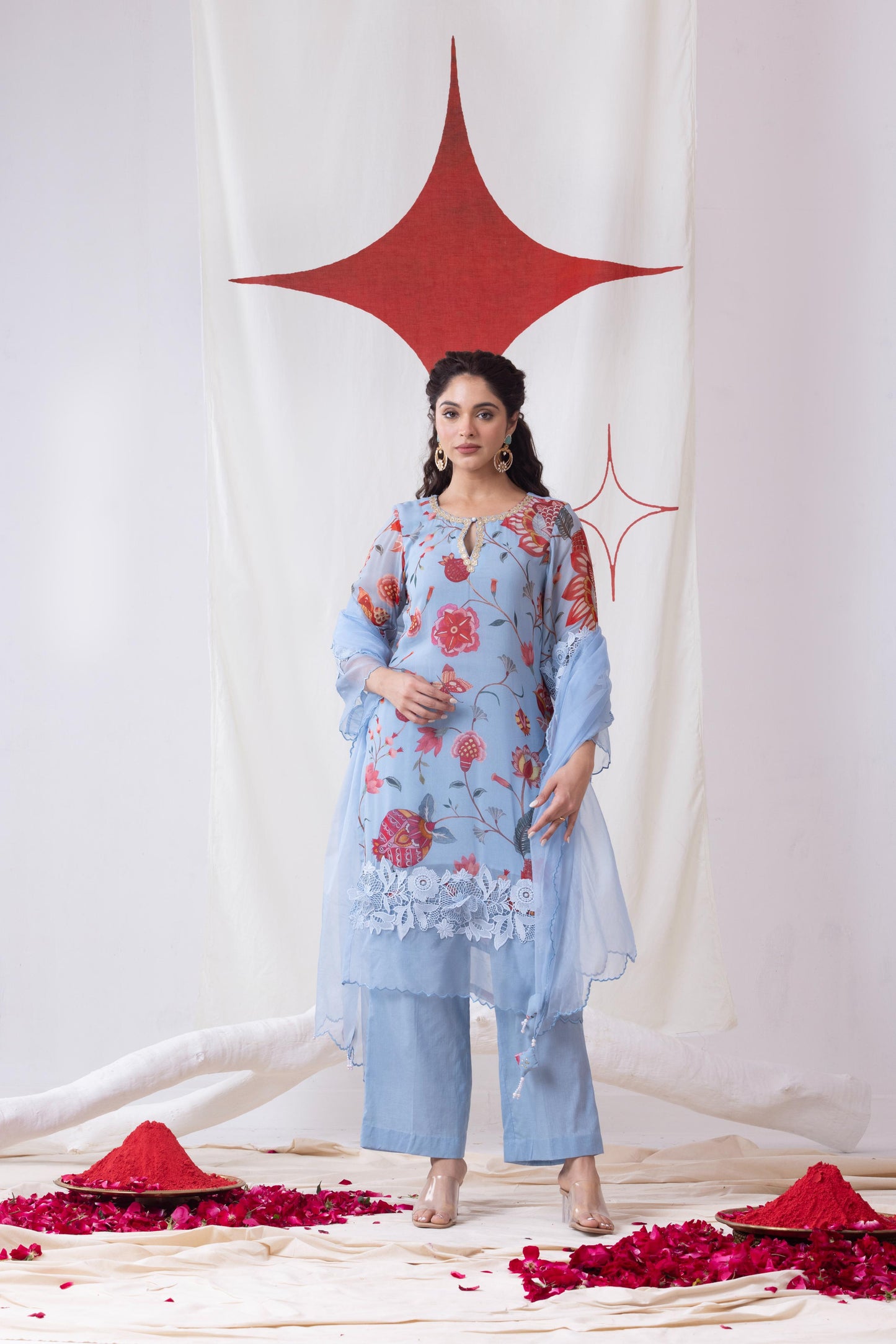 Neelkamal- Powder blue Kurta Set