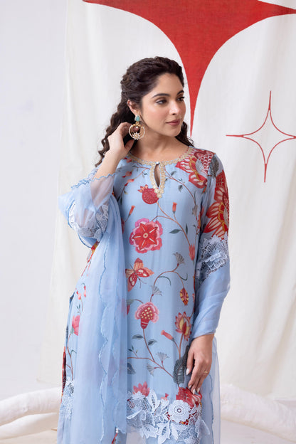 Neelkamal- Powder blue Kurta Set