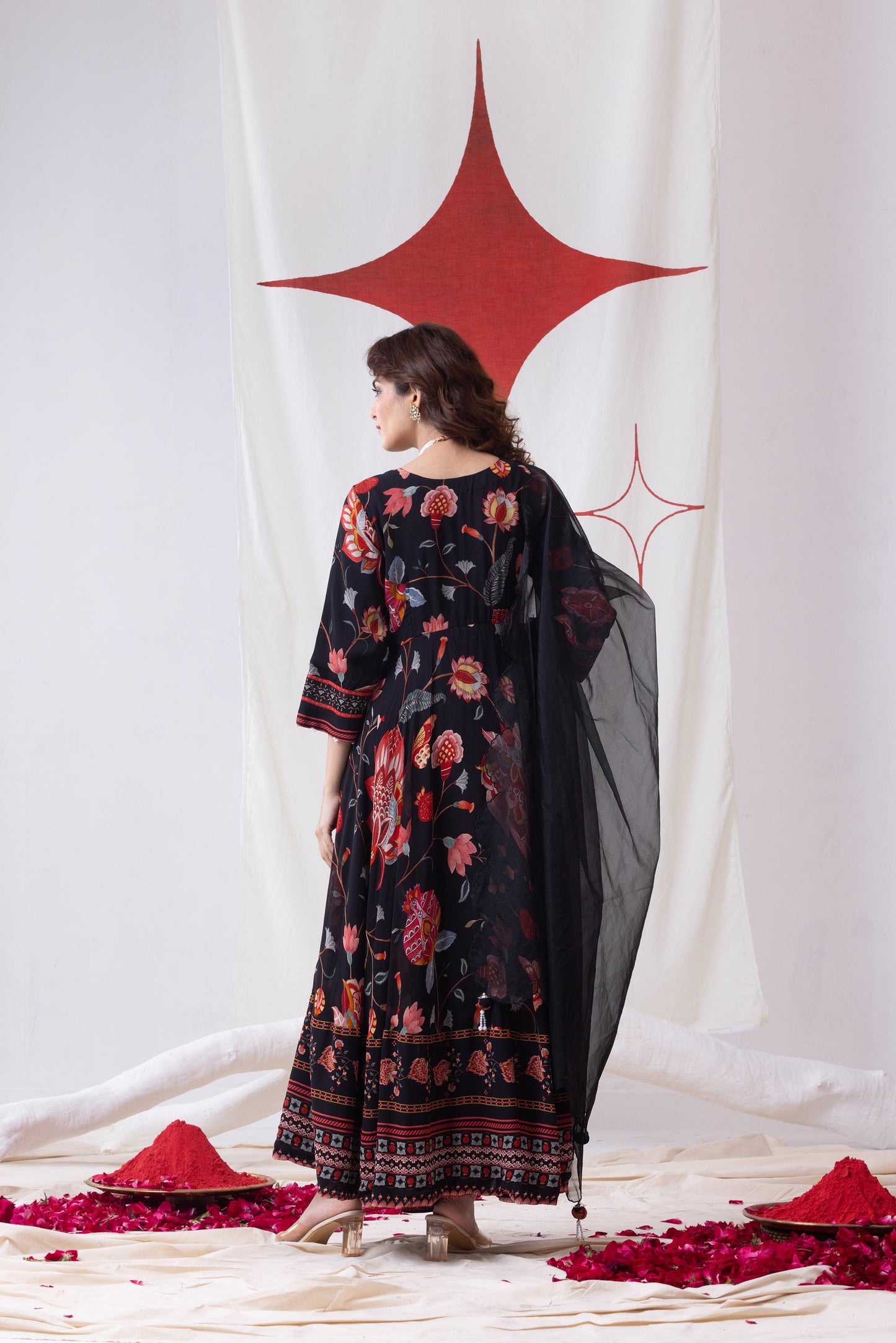 Bahar- Black Anarkali Set