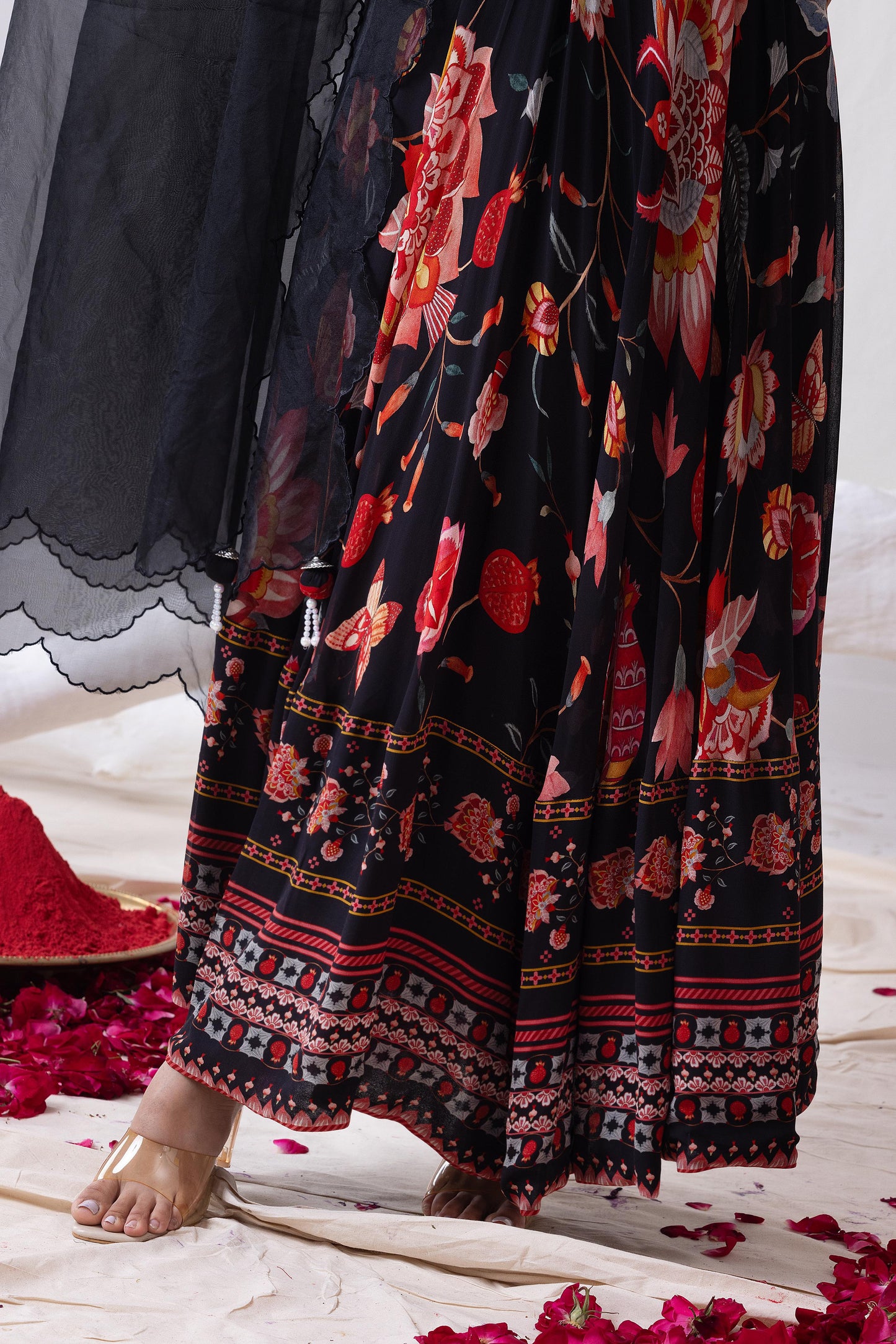 Bahar- Black Anarkali Set
