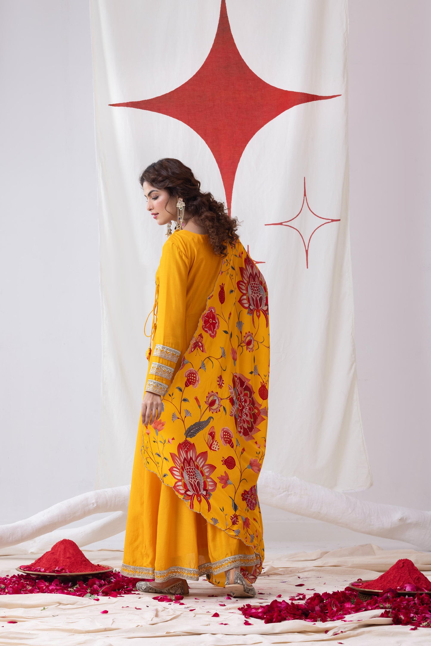Surmai- Yellow Anarkali Set