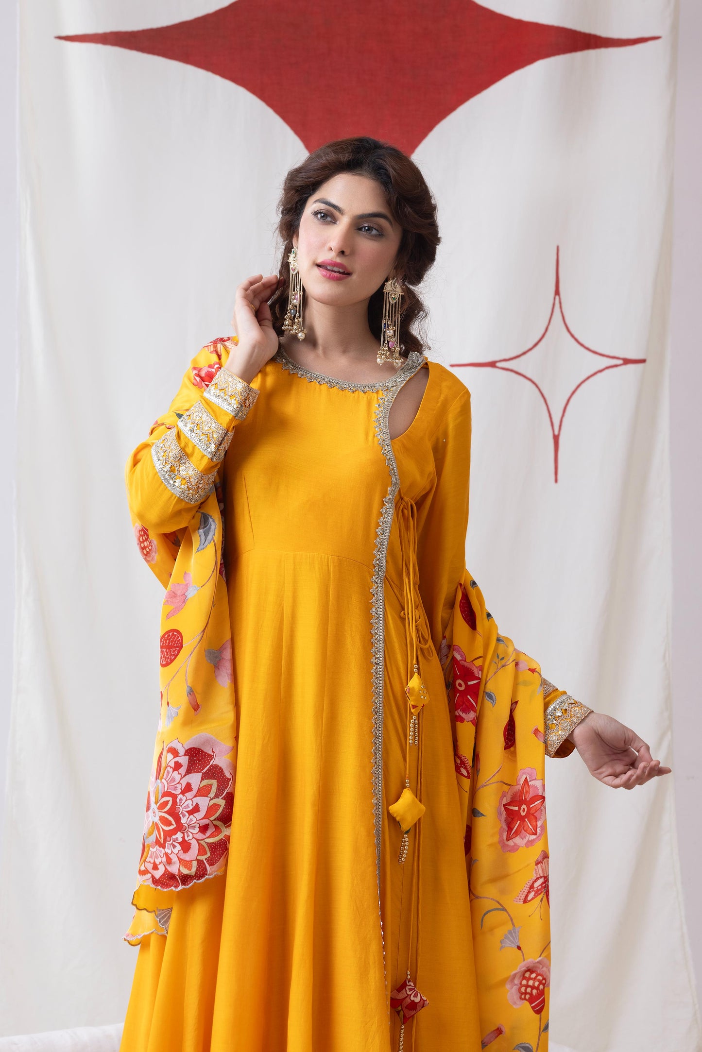 Surmai- Yellow Anarkali Set
