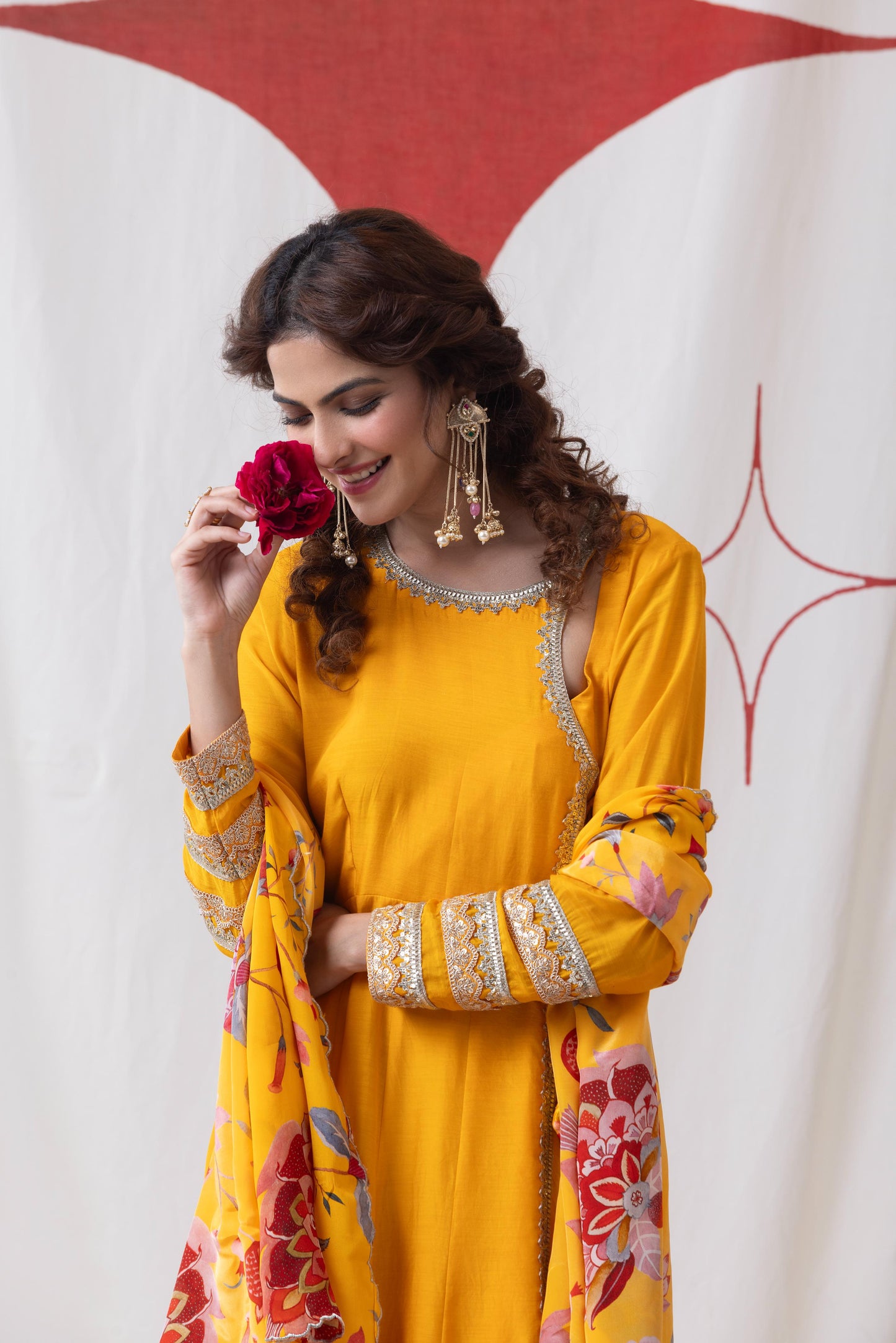 Surmai- Yellow Anarkali Set