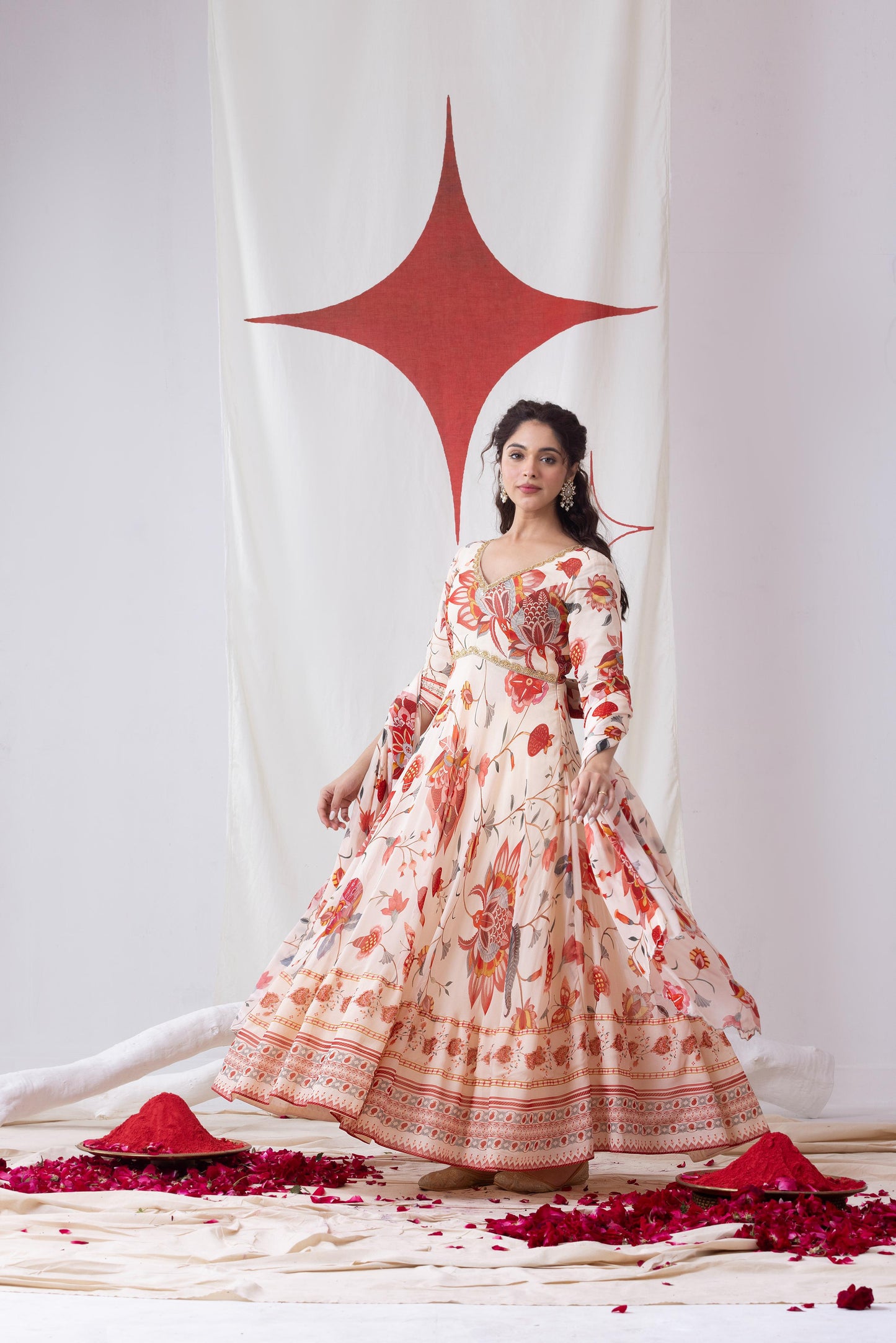 Mogra-Off-White Anarkali Set