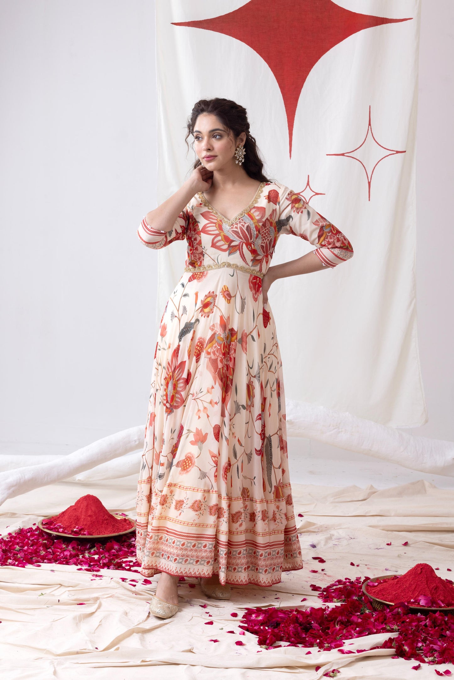 Mogra-Off-White Anarkali Set
